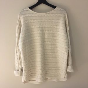 Chaps slouchy cable knit sweater. Cream
